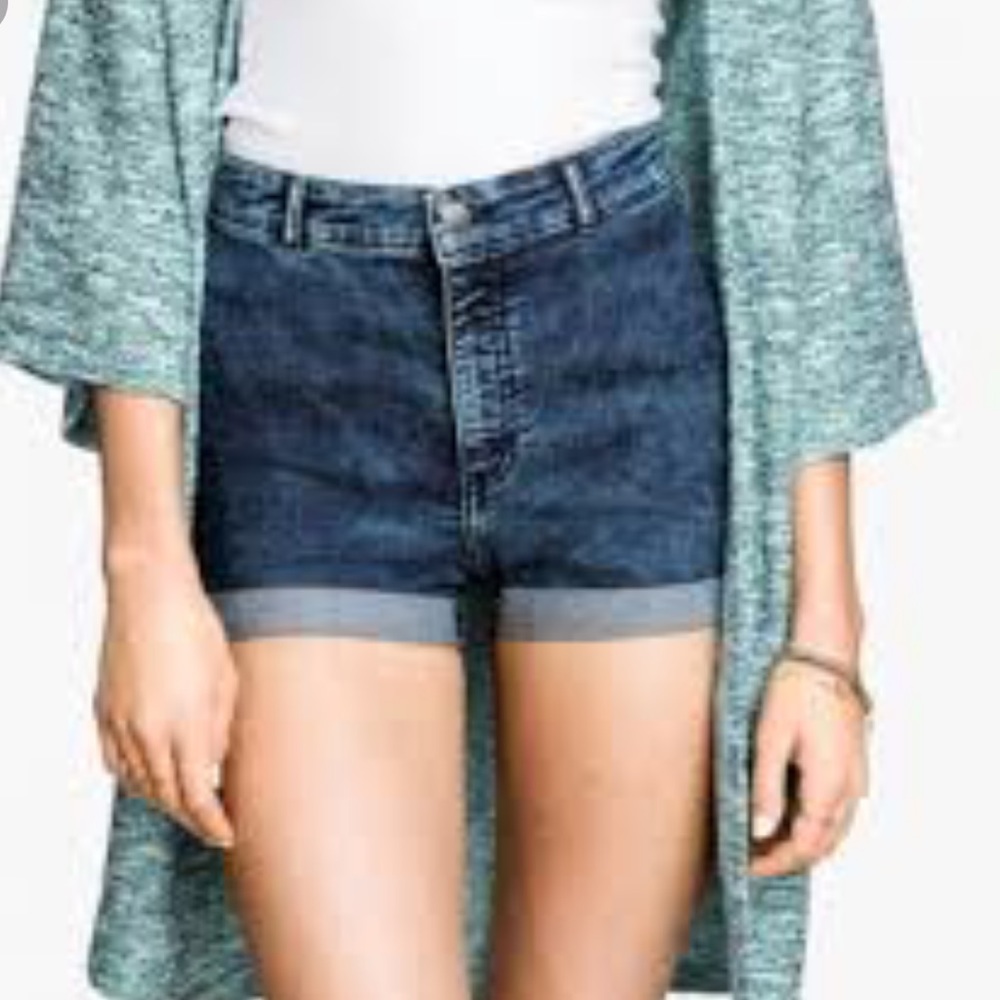 Donated H&M Acid Wash High Waist Cuffed Jean Shorts